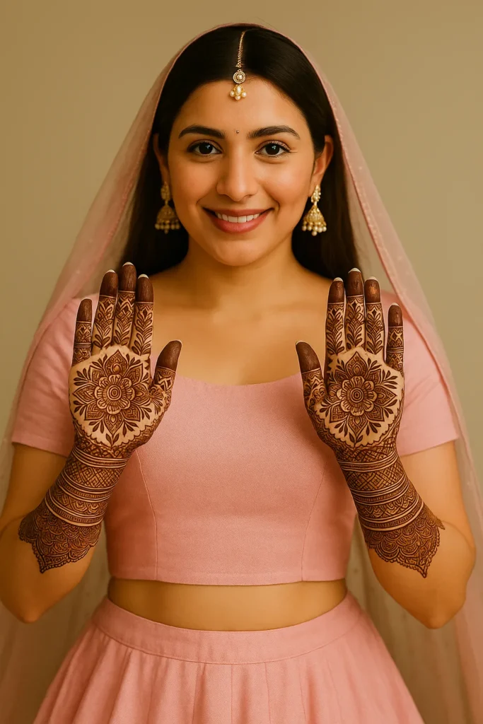 Punjabi Royal Front Hand Mehndi Design