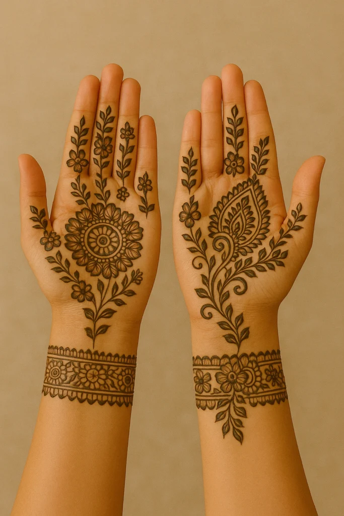royal front hand mehndi design