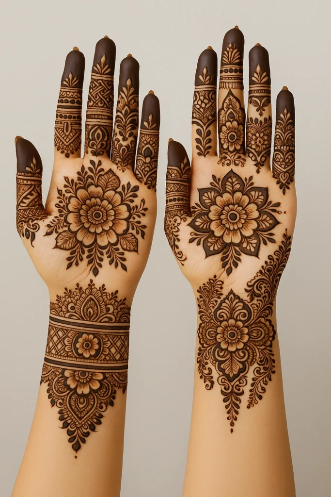 royal front hand mehndi design