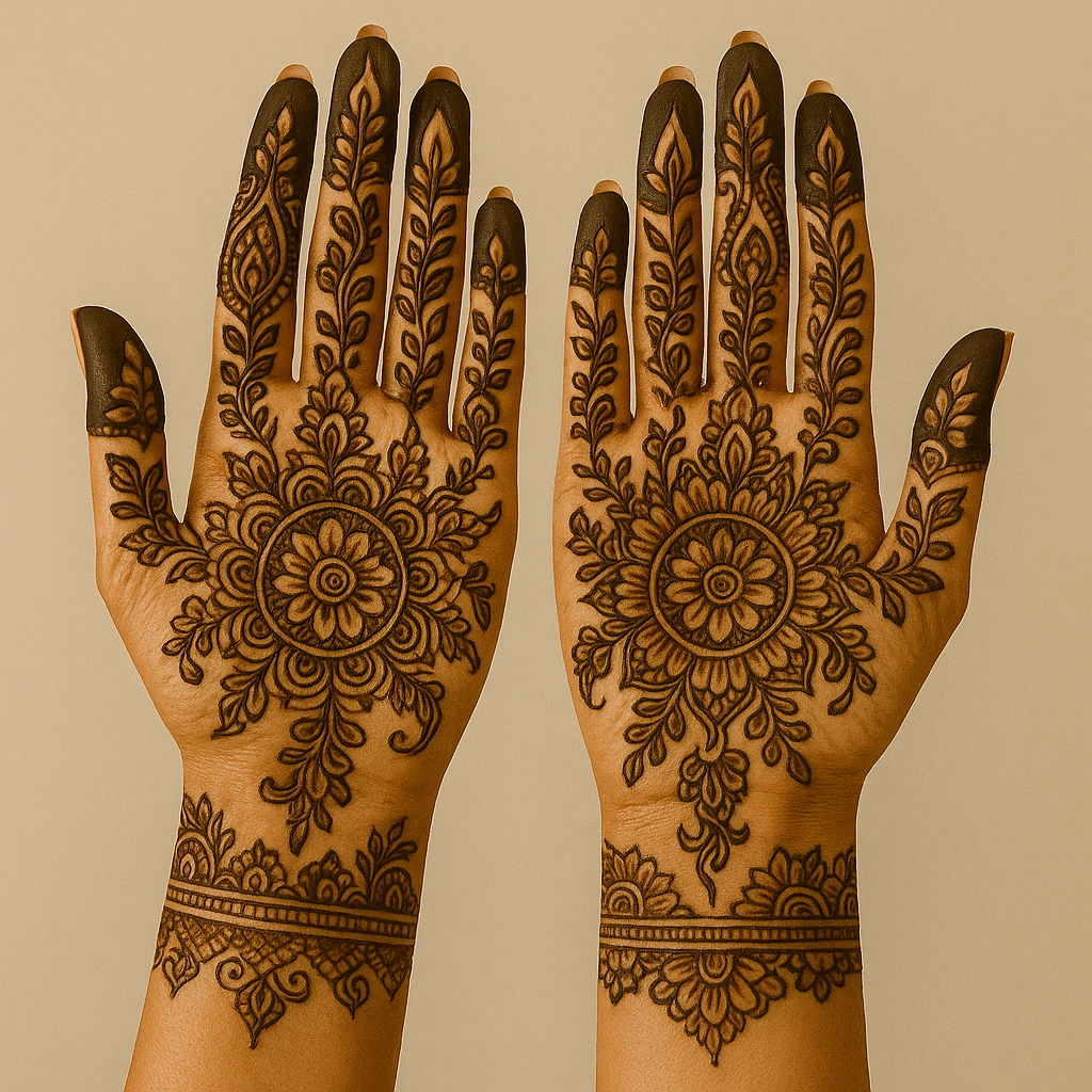 royal front hand mehndi design