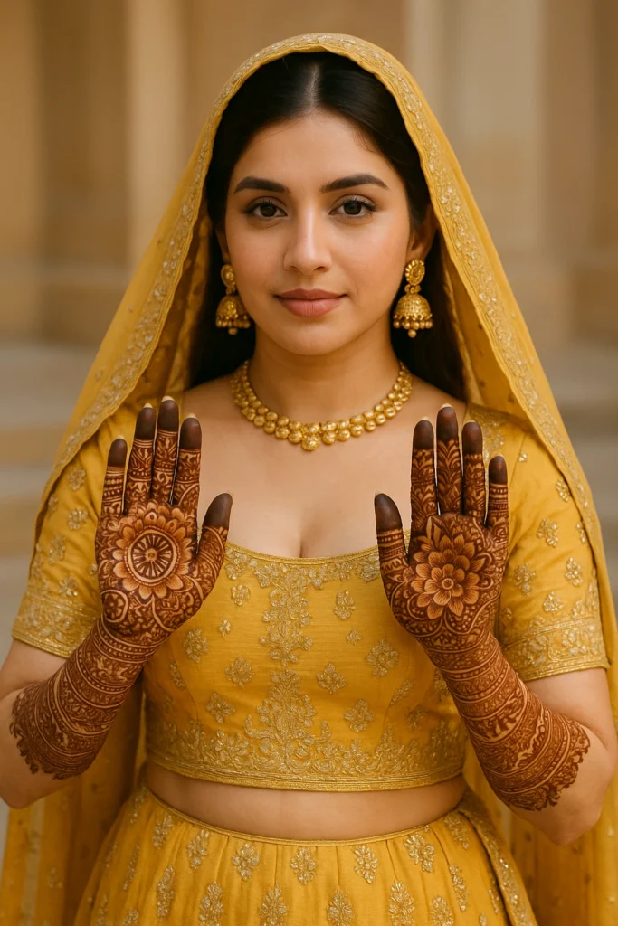 Punjabi Royal Front Hand Mehndi Design