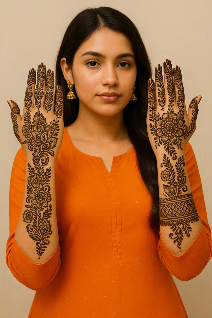 royal front hand mehndi design