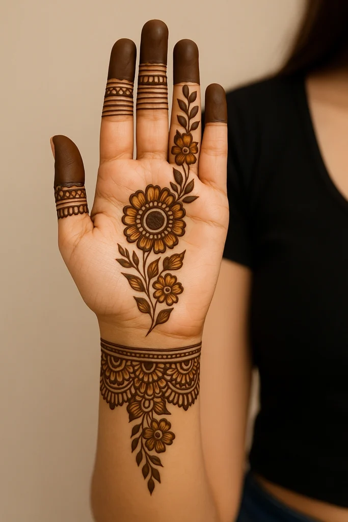 royal front hand mehndi design