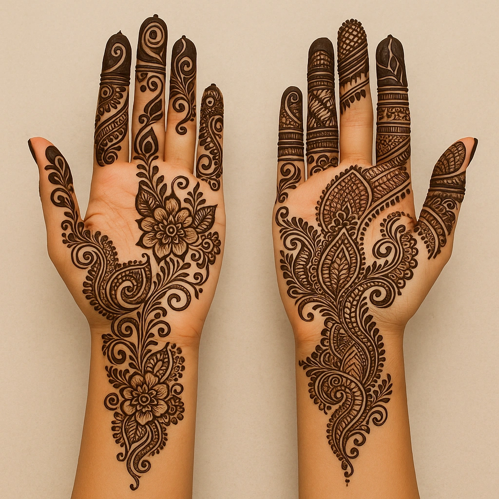 royal front hand mehndi design