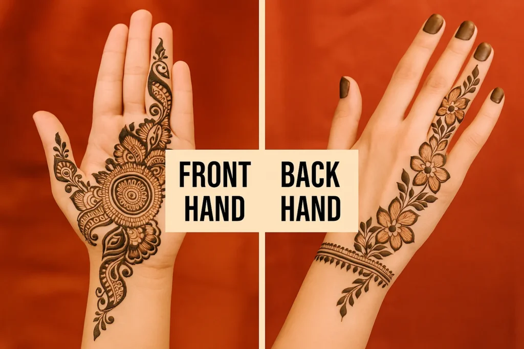 Front Hand vs Back Hand Mehndi