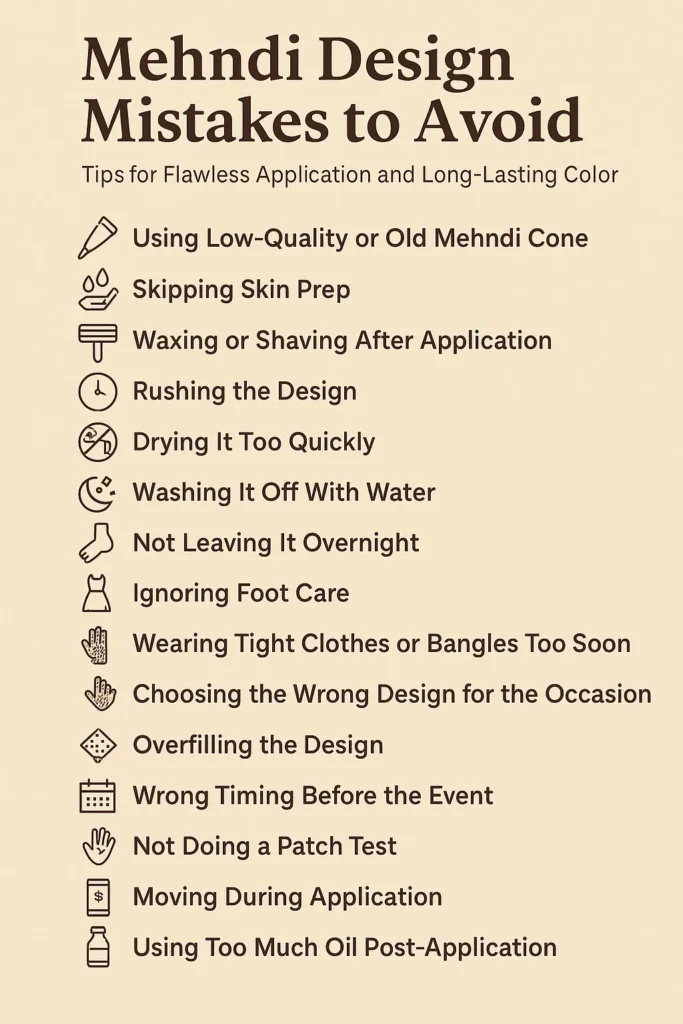 Mehndi Design Mistakes to Avoid