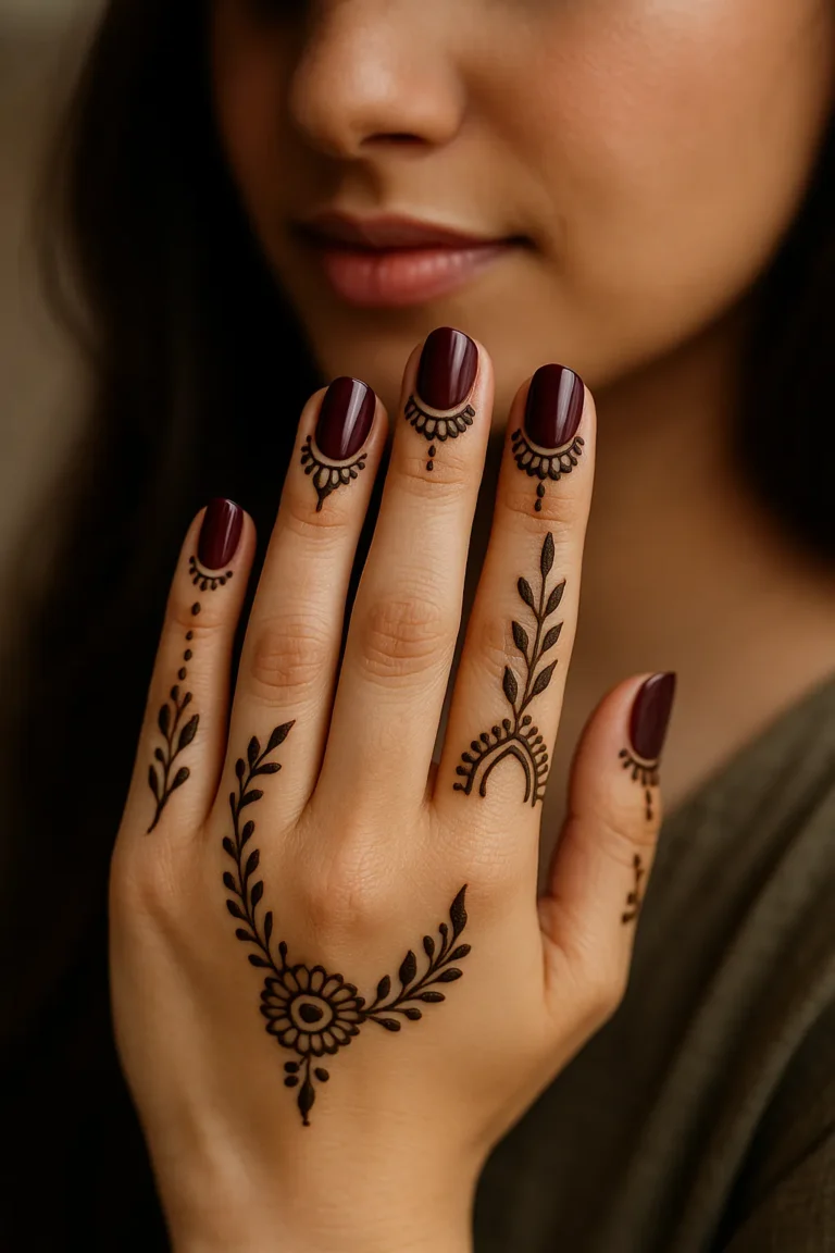 Mehndi Around Nails